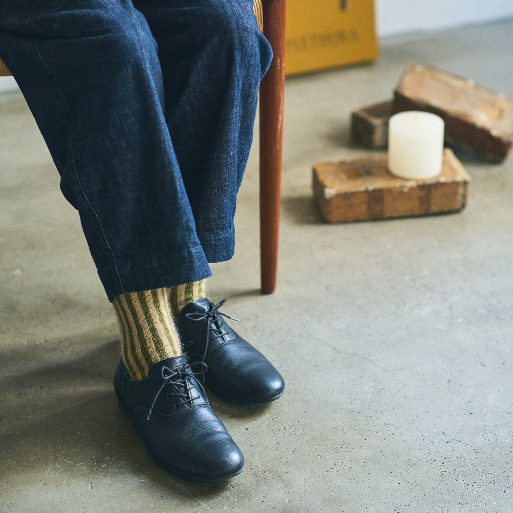 4-4005|Organic Cotton Mohair Stripes Socks
