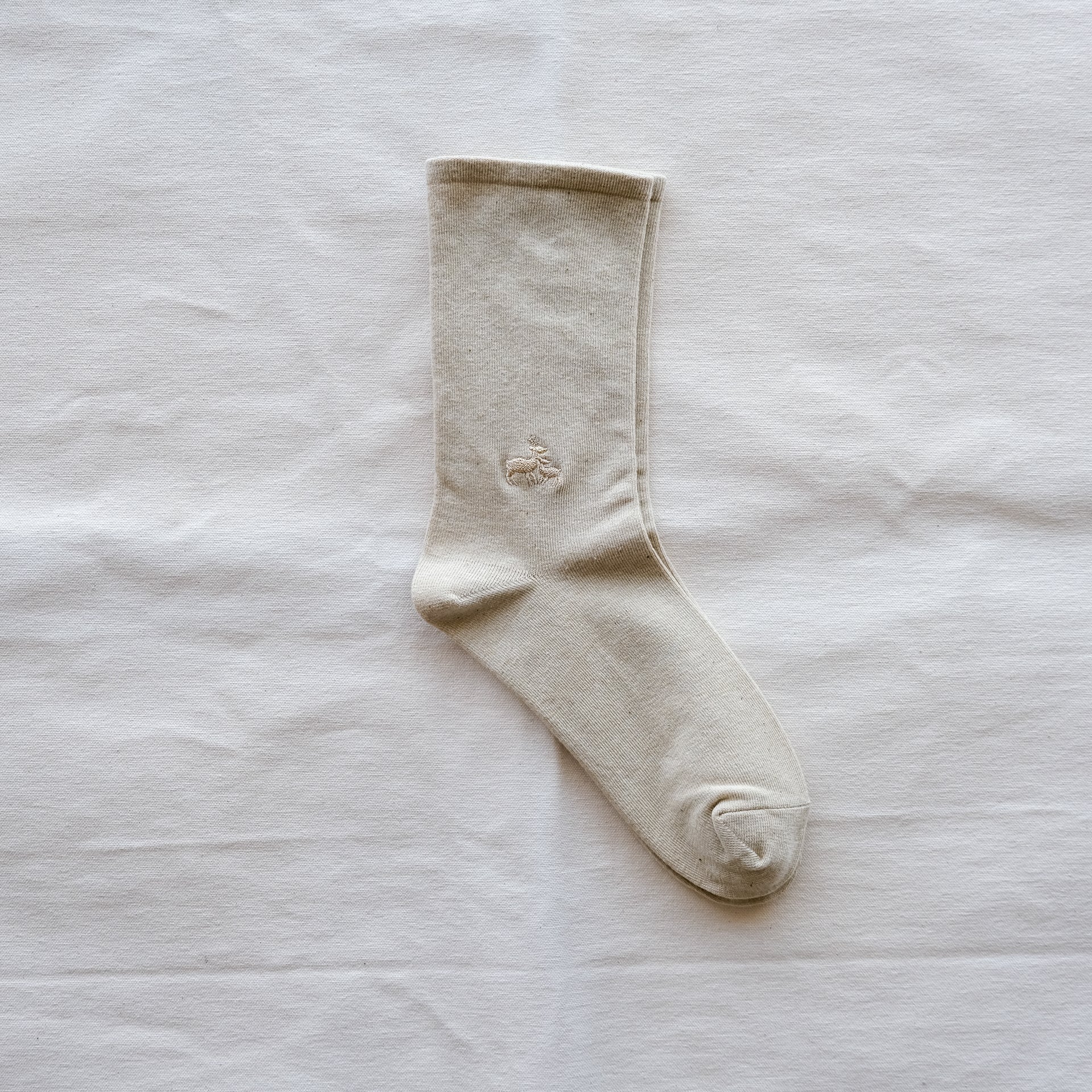5-1090|鹿刺繍ゴムなしソックス
