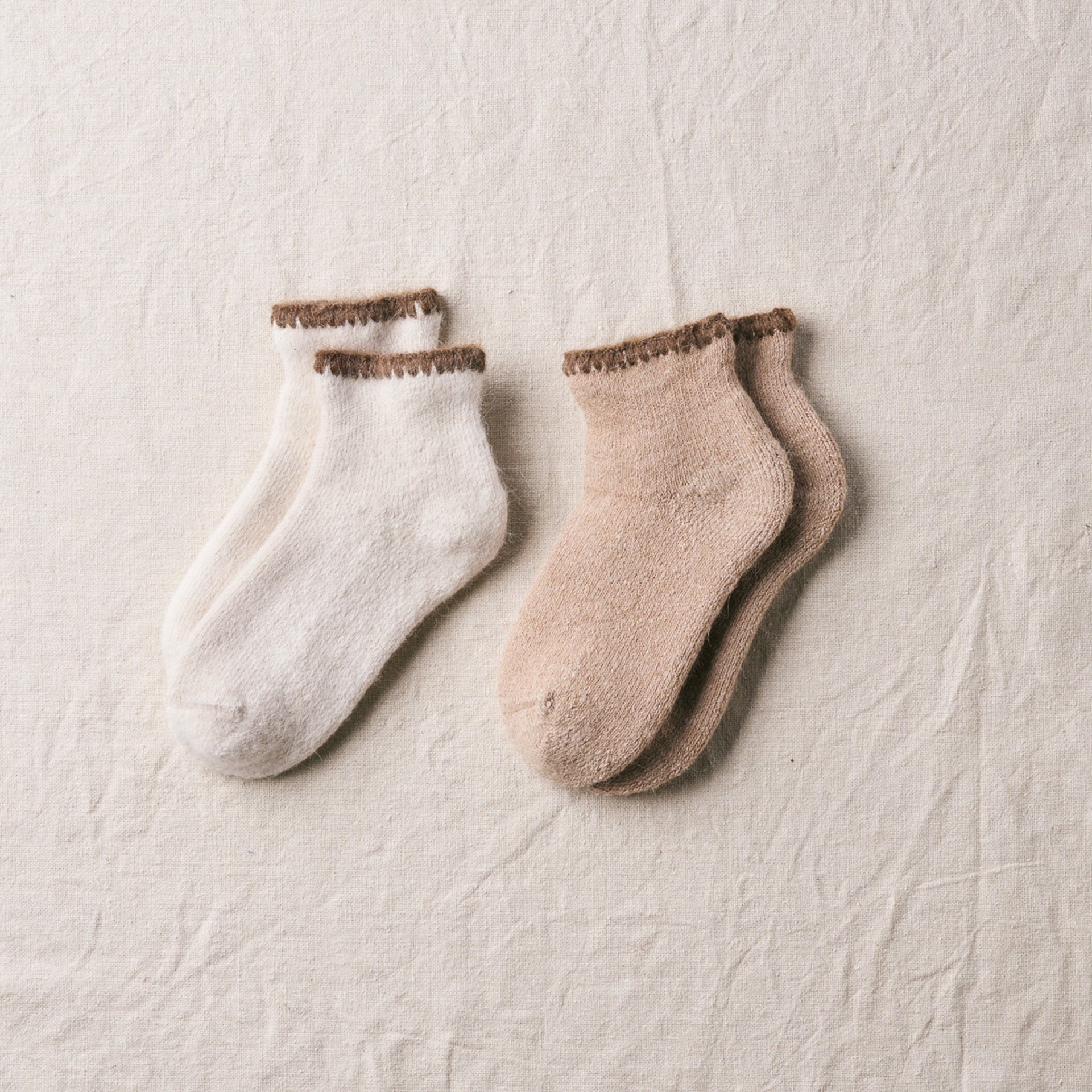 7-5011|Alpaca Organic Cotton Garland Stich Pile Socks