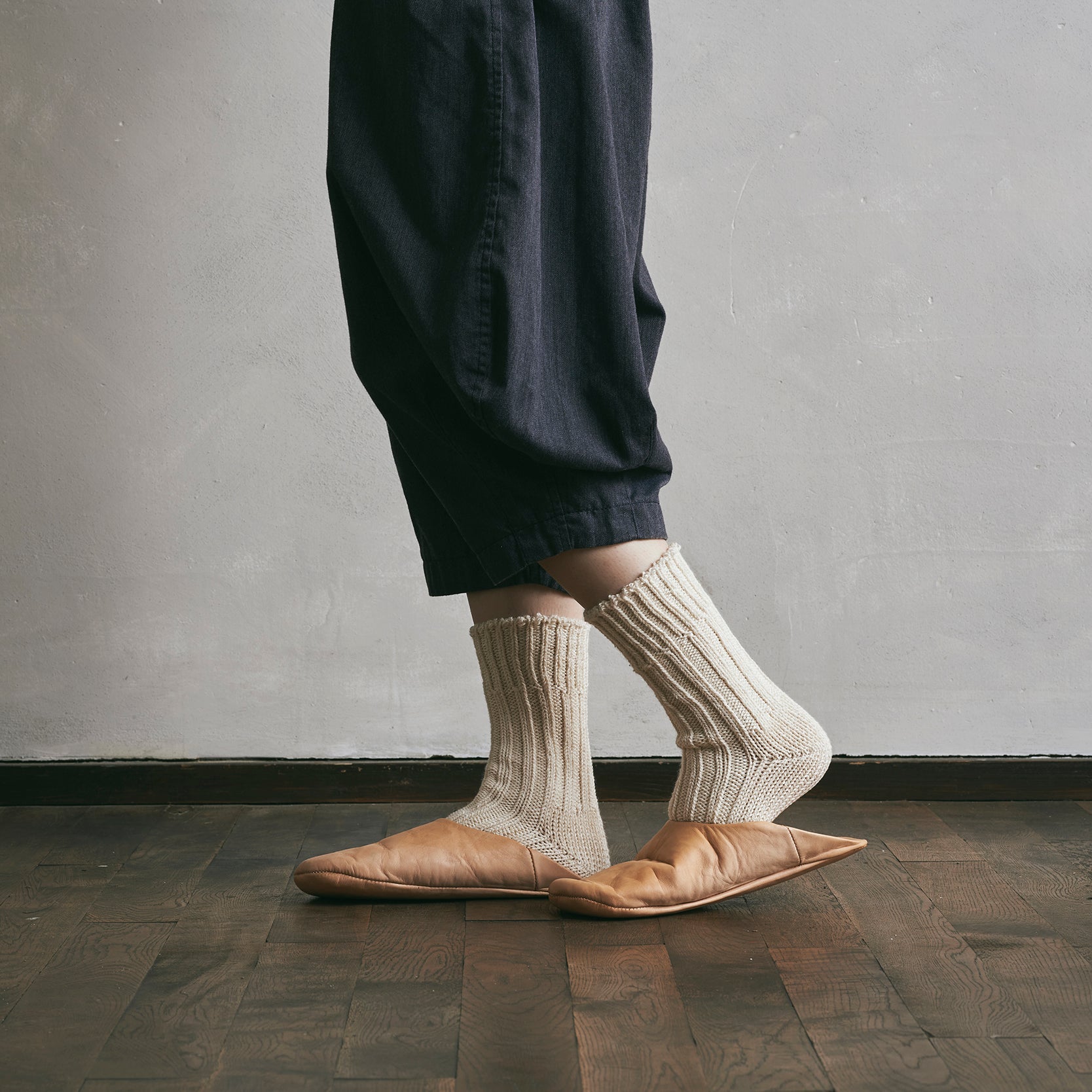 7-5002｜ORGANIC COTTON ROW GAUGE SOCKS
