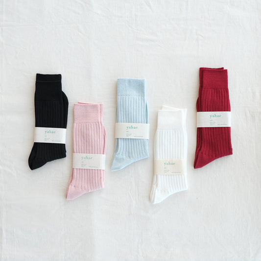 4-1002｜Organic Cotton Ribbed Socks