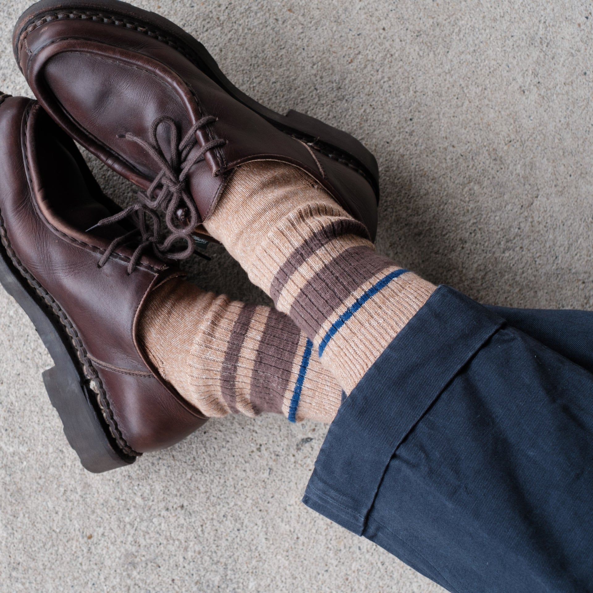 4-2018｜Organic Cotton Linen Pile Sole Line Socks