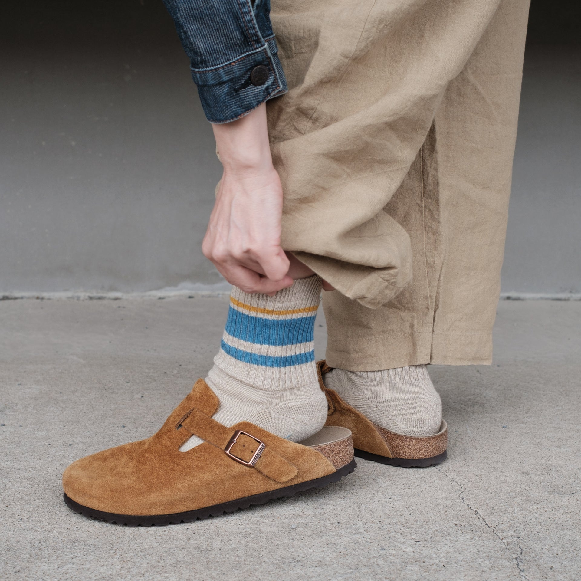 4-2018｜Organic Cotton Linen Pile Sole Line Socks
