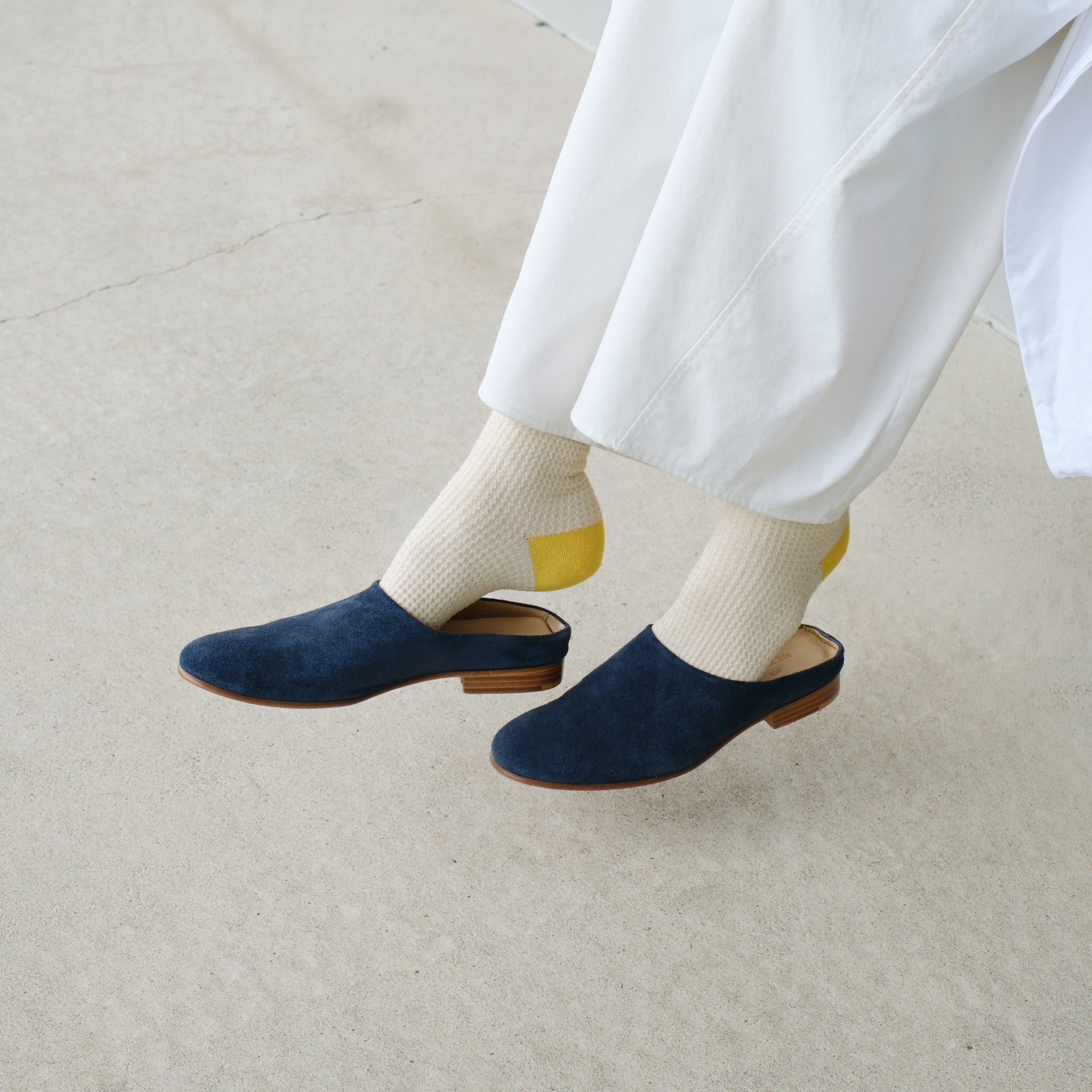 4-2003｜Organic Cotton Waffle Pattern Ankle Socks