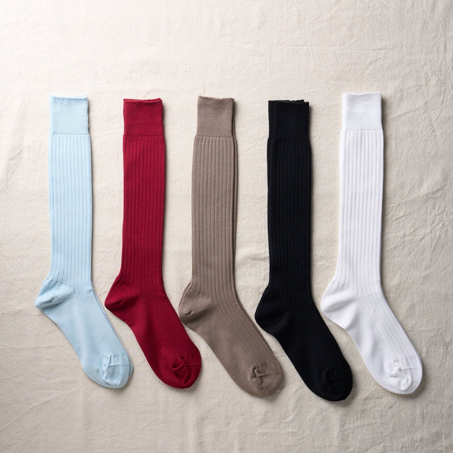 4-1003｜Organic Cotton Ribbed Knee Socks