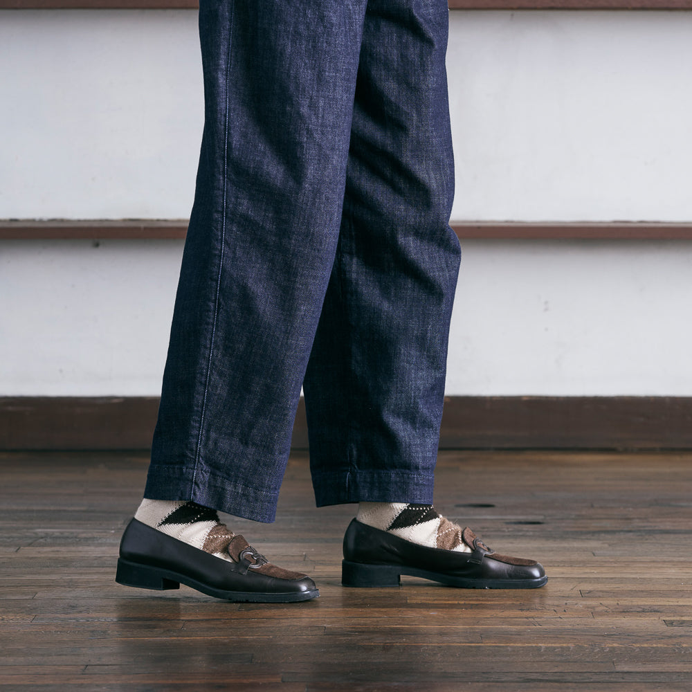 7-5016｜Organic Cotton Alpaca Yak Argyle Socks