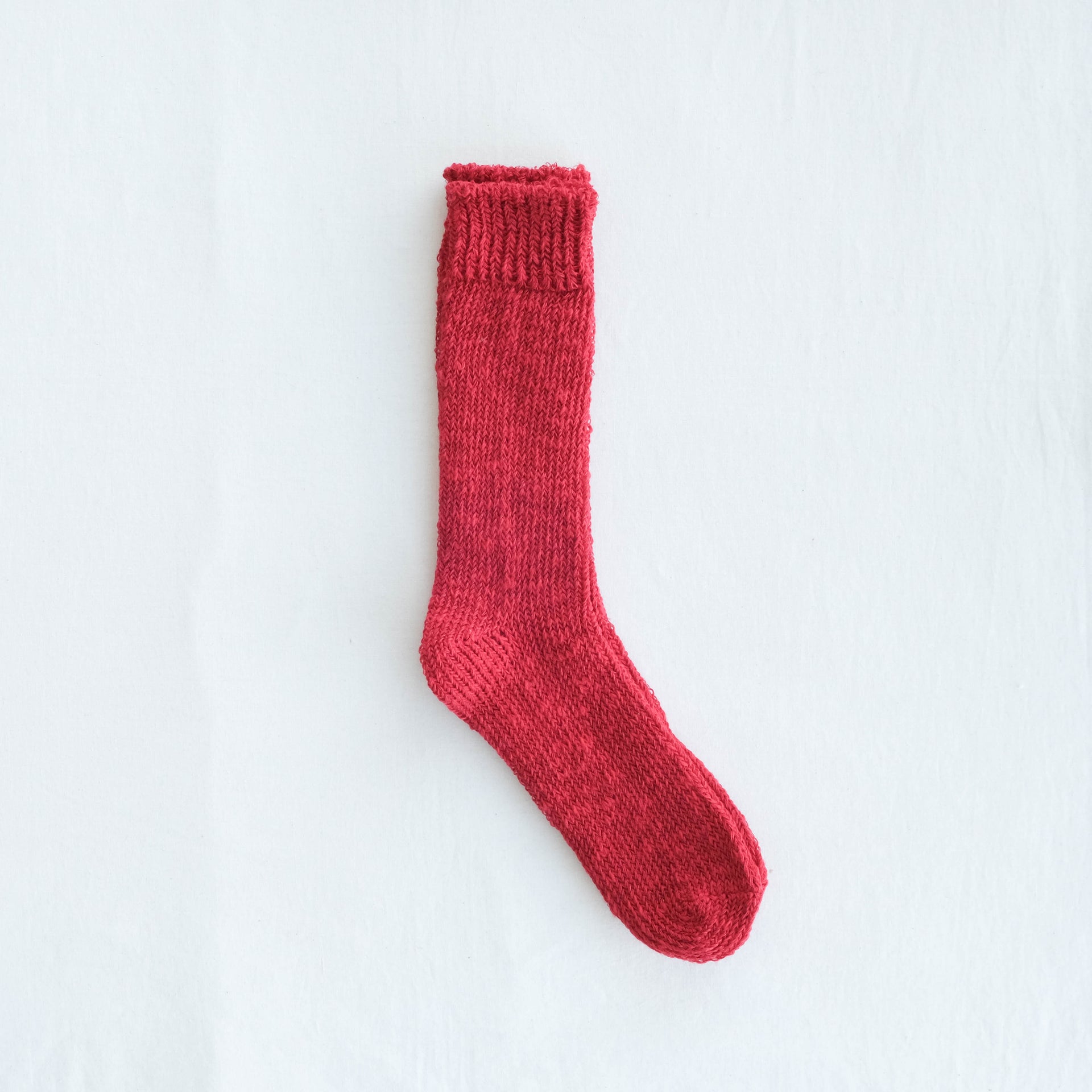 4-2002｜Organic Cotton Linen  Low Gauge Plain Socks