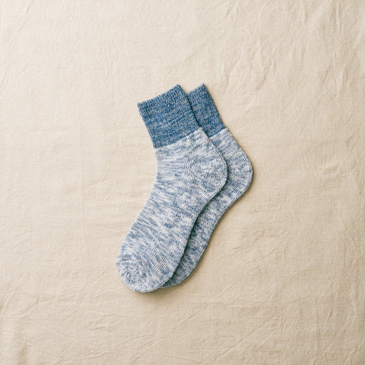 7-5020｜ORGANIC COTTON ANKLE PILE SOCKS INDIGO