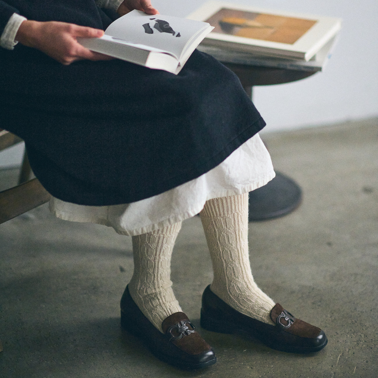 7-5008｜ALPACA CABLE PATTERN SOCKS