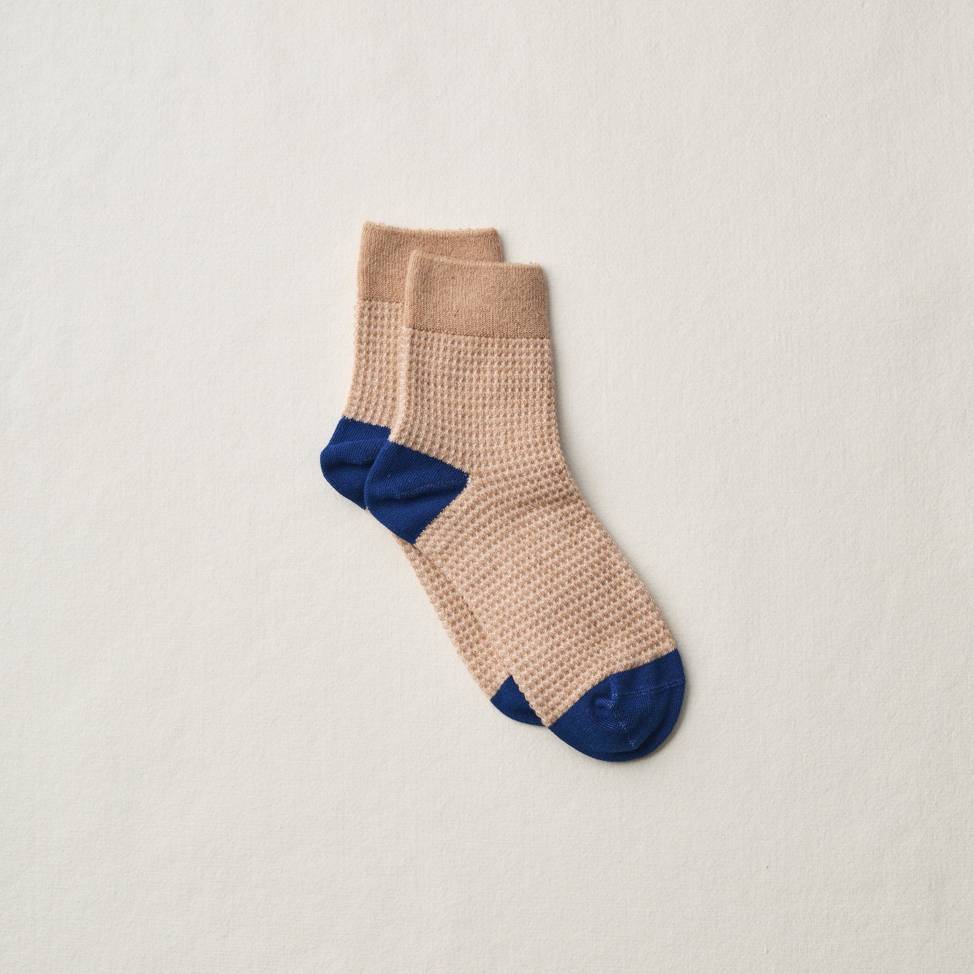 4-2003｜Organic Cotton Waffle Pattern Ankle Socks