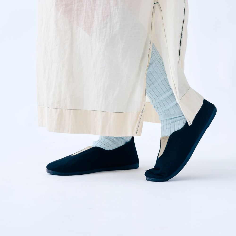 4-1003｜Organic Cotton Ribbed Knee Socks