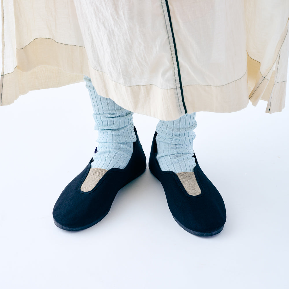 4-1003｜Organic Cotton Ribbed Knee Socks