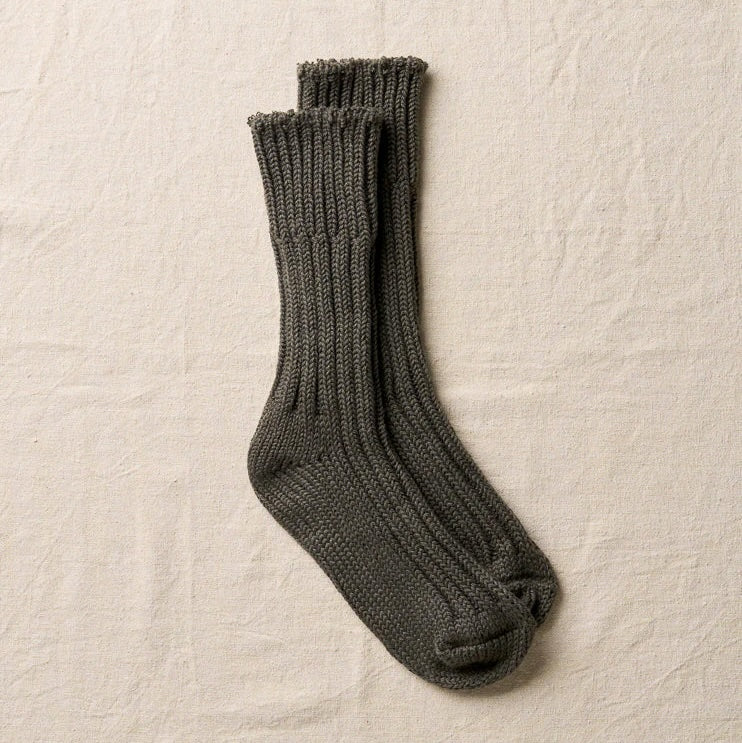 ORGANIC COTTON ROW GAUGE SOCKS Natural Black｜7-5023