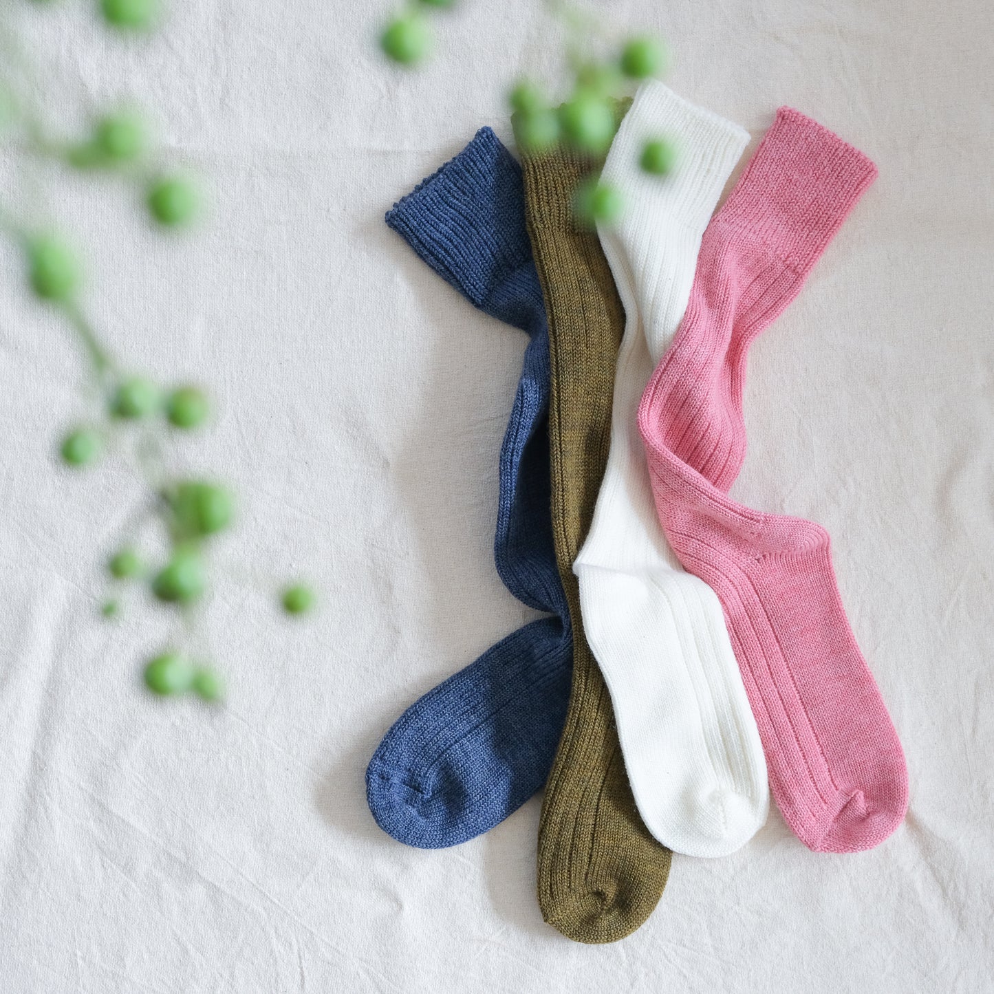 4-4006｜Wool Ribbed Knee Socks