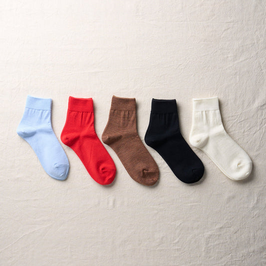 4-4004｜Wool Plain Ankle Socks