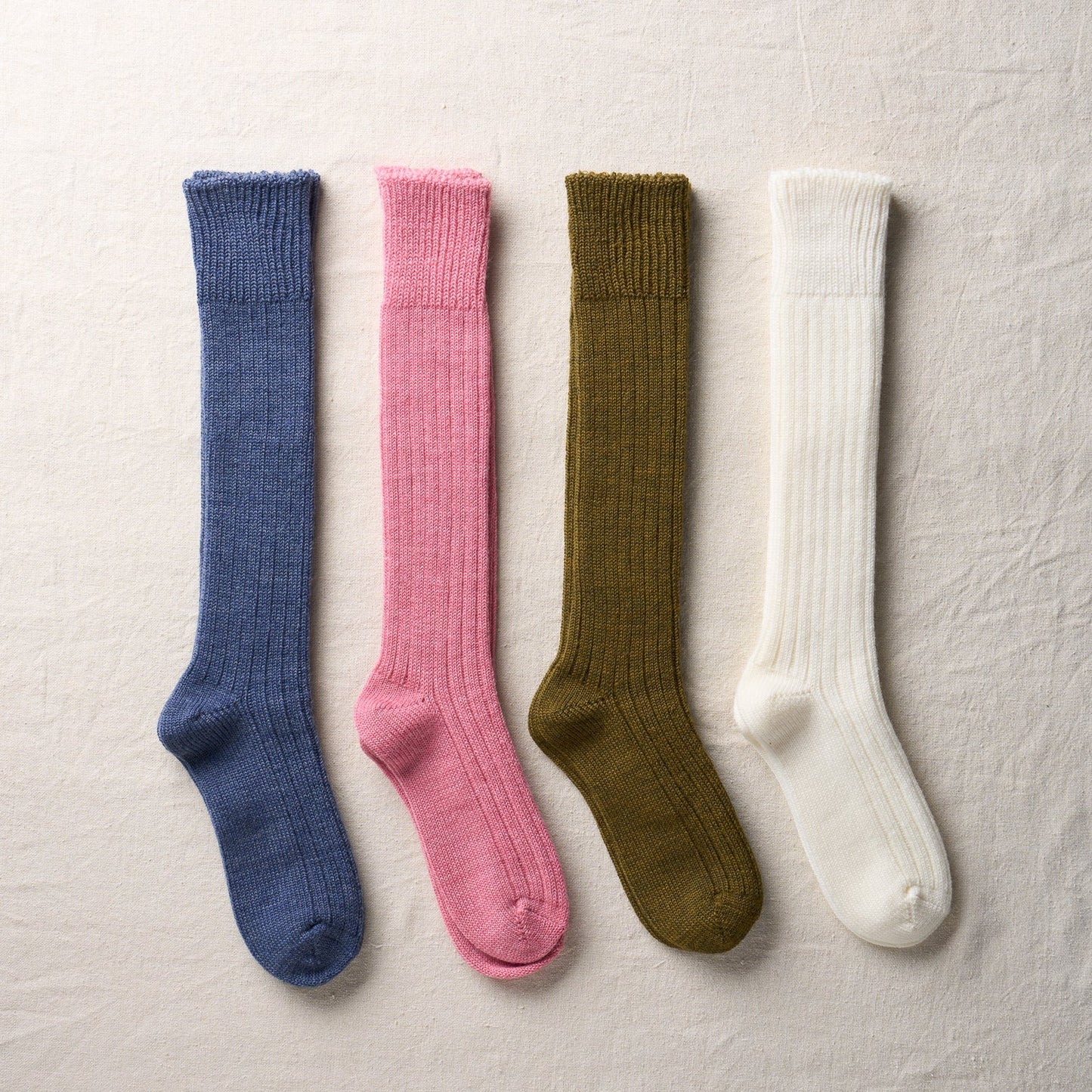 4-4006｜Wool Ribbed Knee Socks