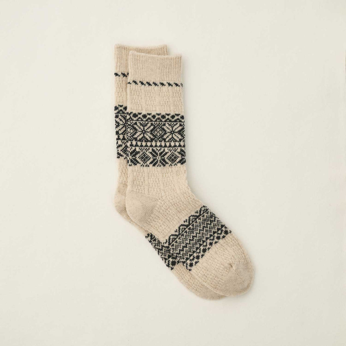 4-4028｜Wool Organic Cotton Snow Pattern Socks