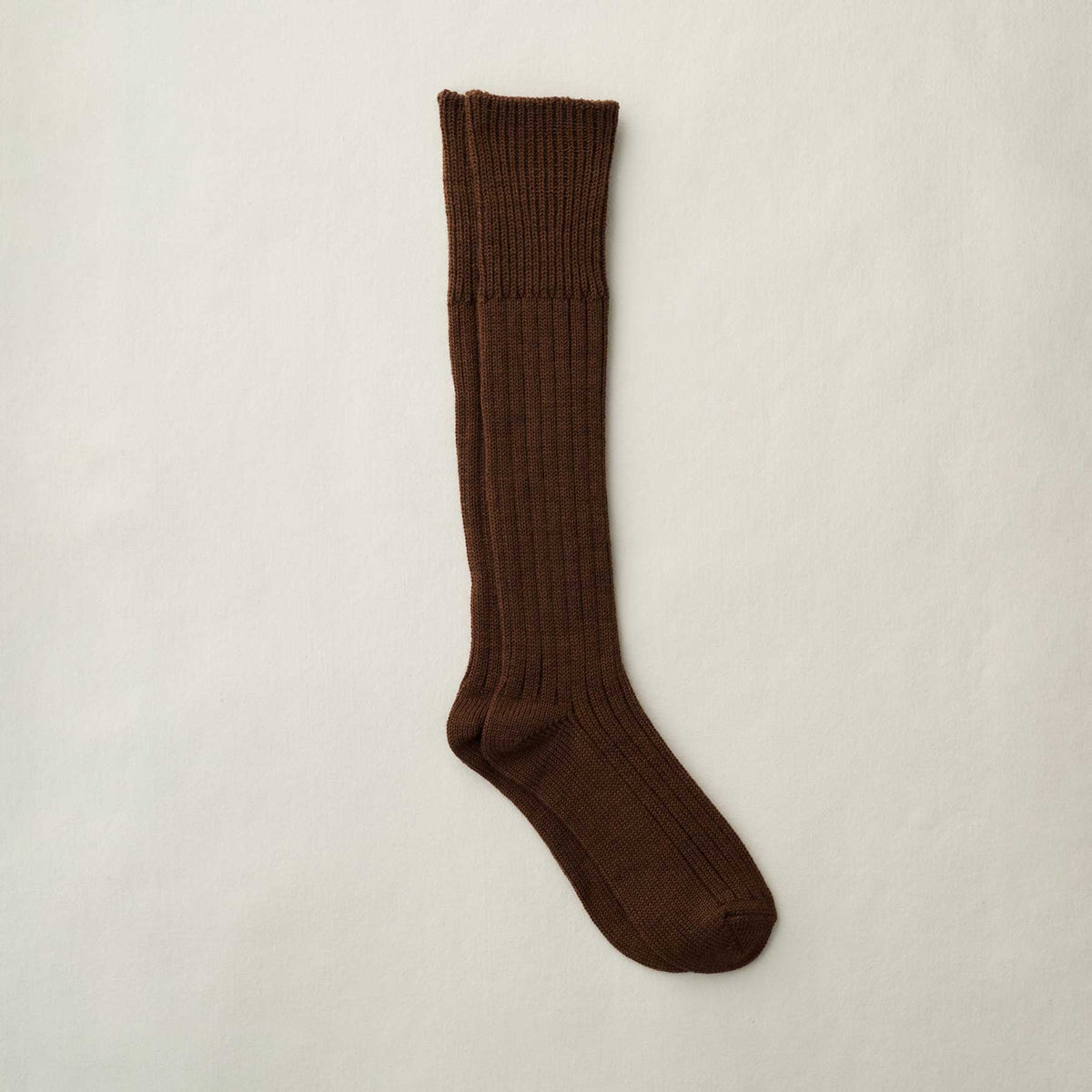 4-4032｜Wool Low Gauge Ribbed Knee Socks