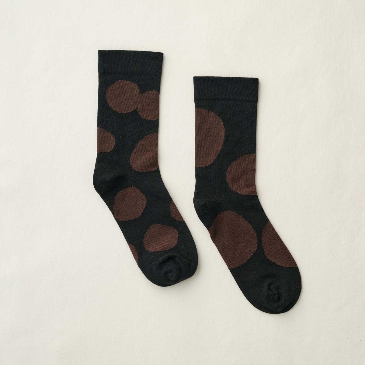 4-4035｜Organic Cotton Rubber Free Natural Dot Socks