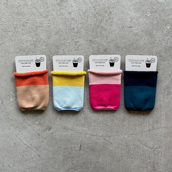 6-1007 ｜オーガニックコットン アイスコーヒーのくつした　切り替え