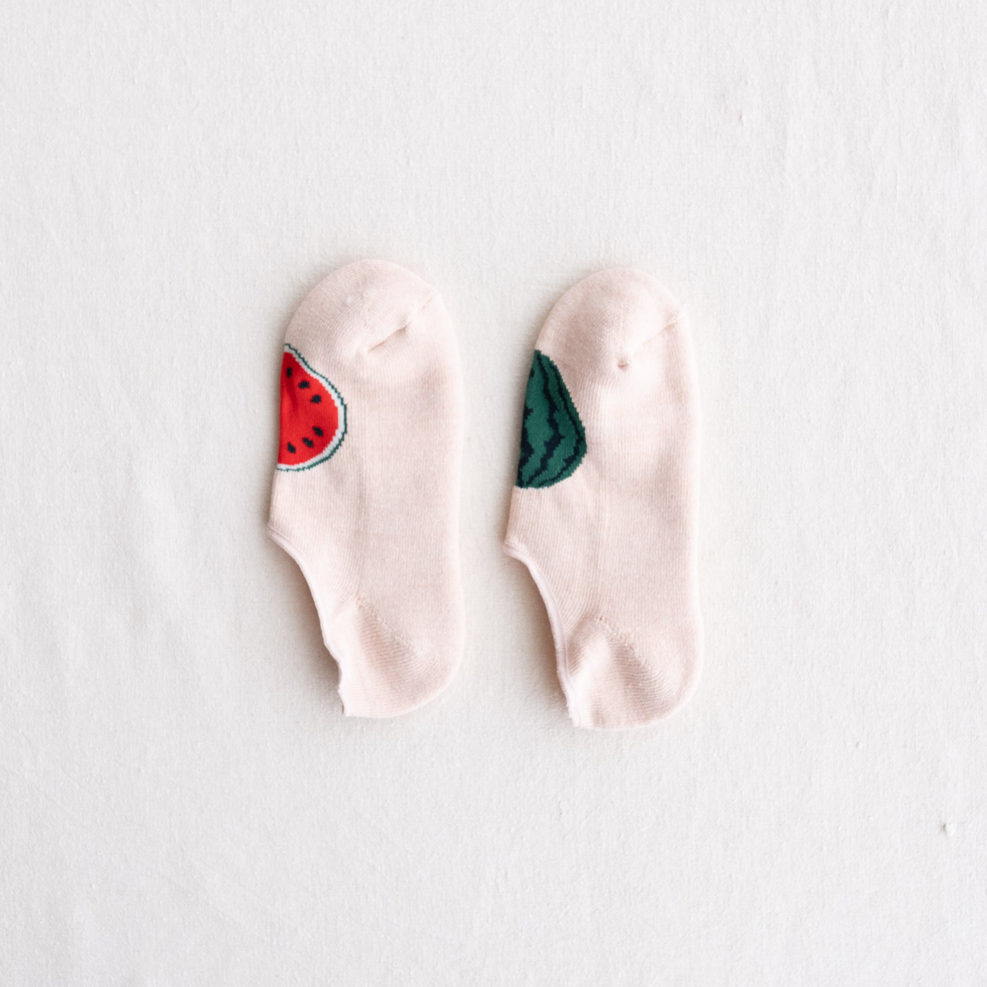 5-5009｜Organic Cotton Watermelon No Show Socks