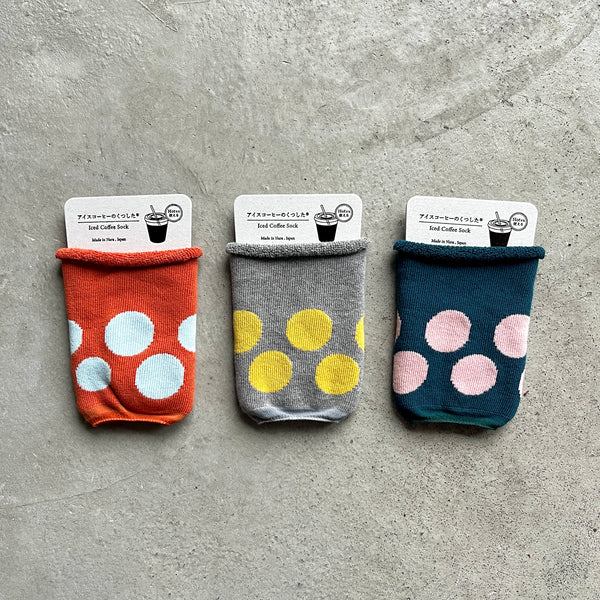 6-1008｜オーガニックコットン アイスコーヒーのくつした　ドット