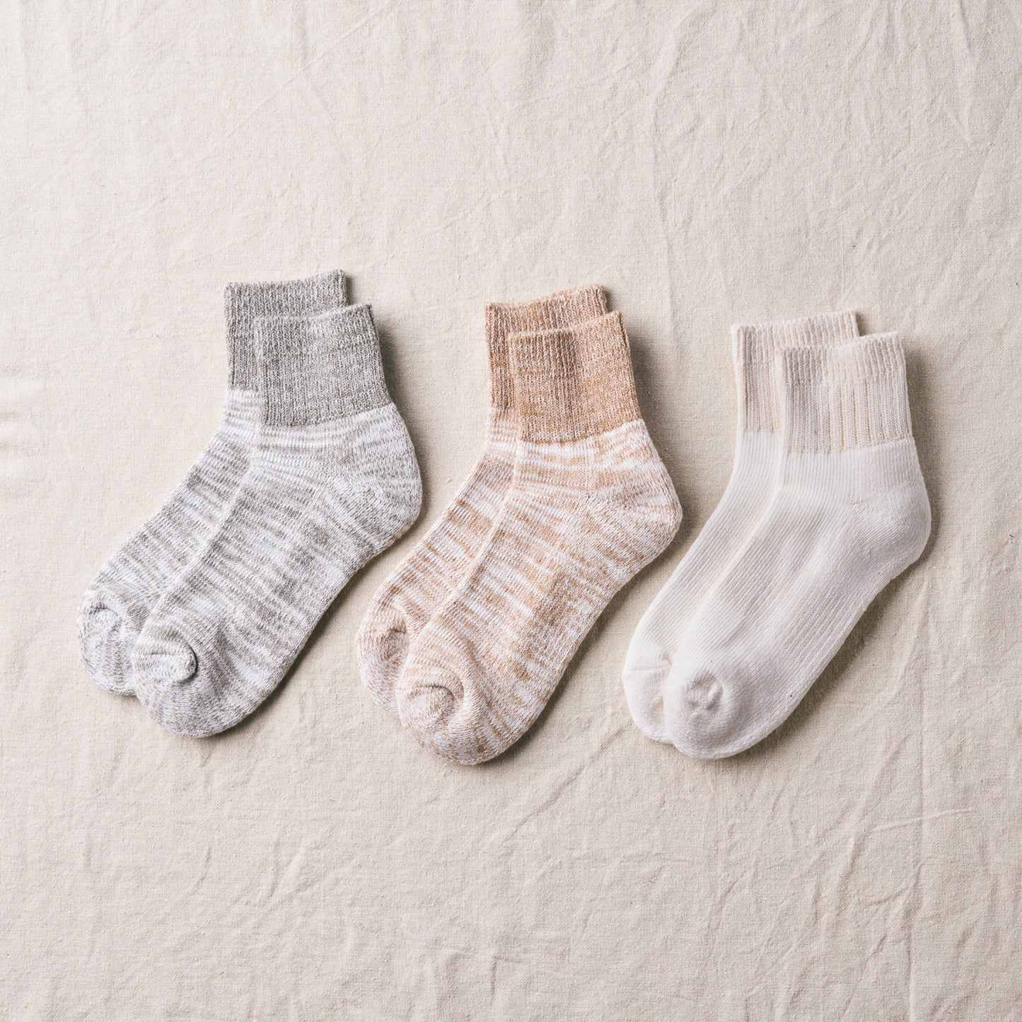 7-5004｜ORGANIC COTTON ANKLE PILE SOCKS