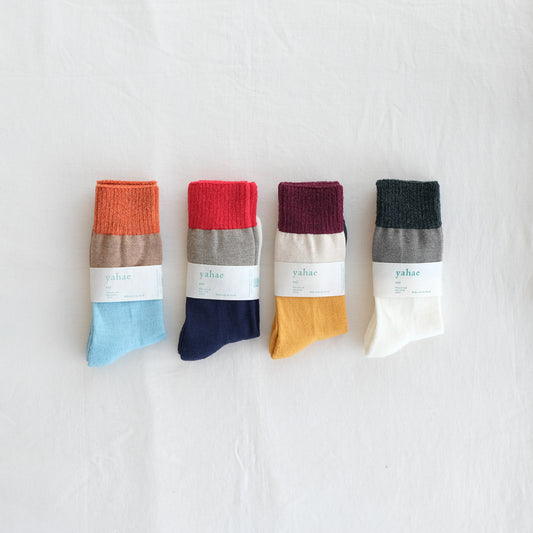 4-4010｜Wool Organic Cotton Yak Pile Soles Socks