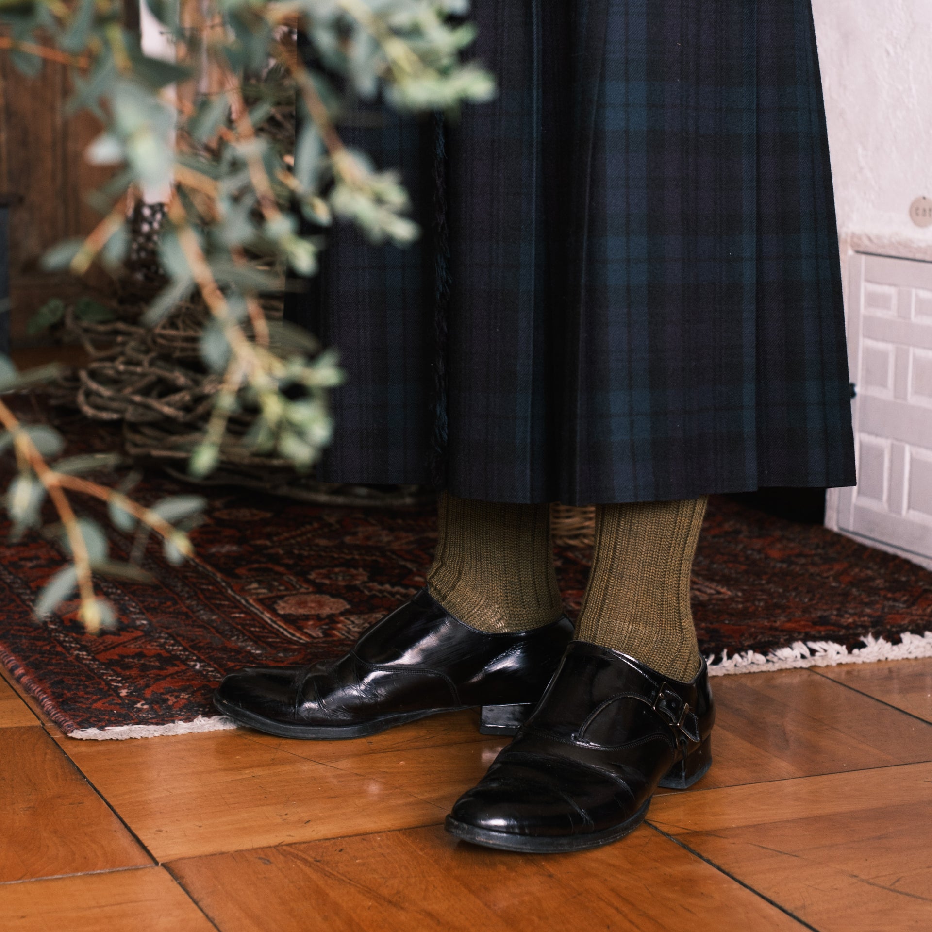 4-4021｜Wool Low Gauge Ribbed Knee Socks