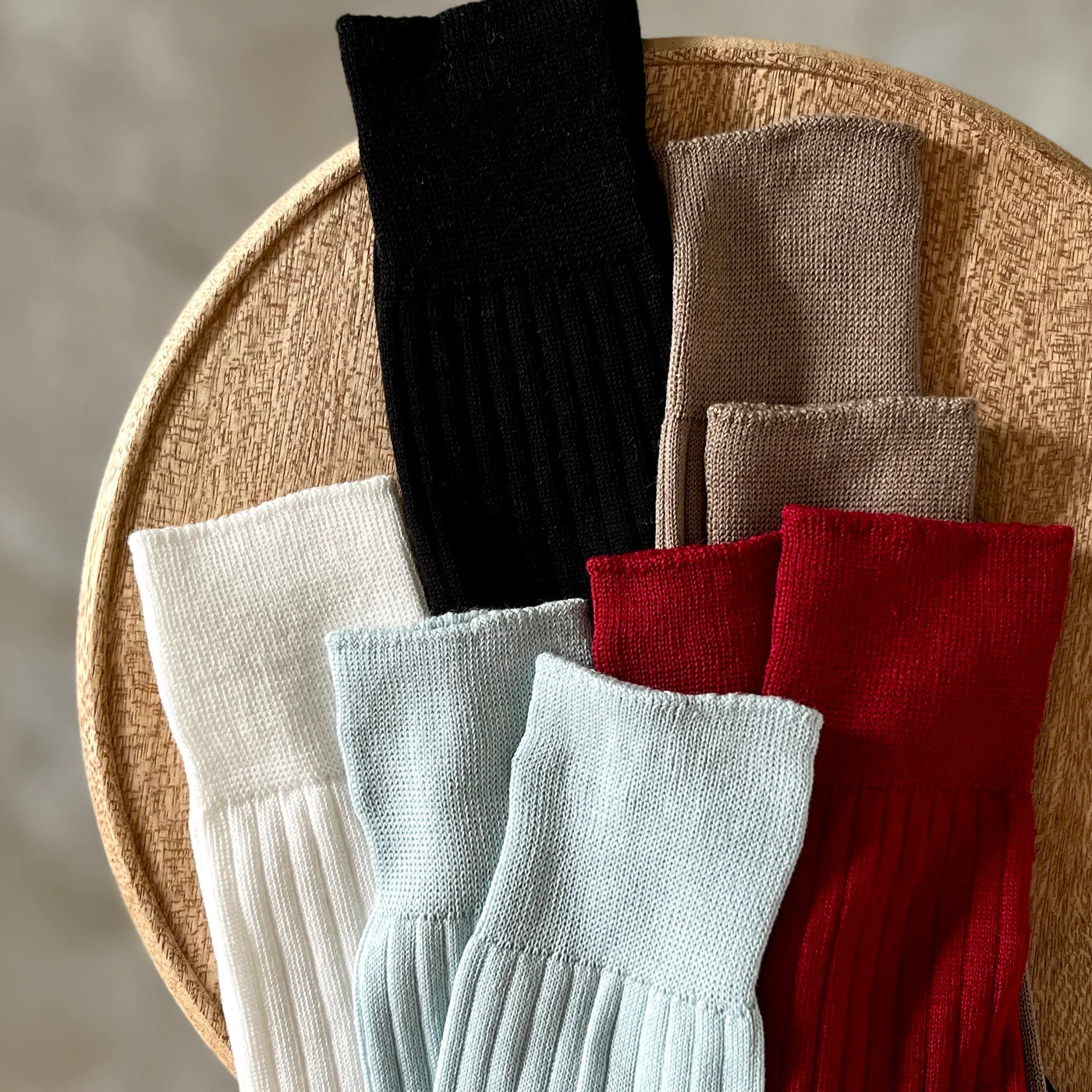 4-1003｜Organic Cotton Ribbed Knee Socks