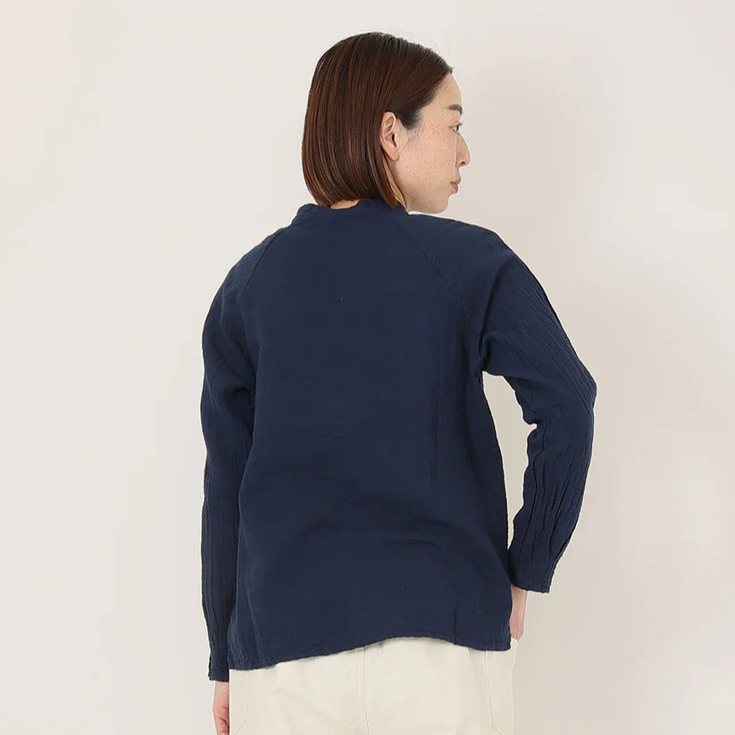 to touch｜TO23T-10  Wガーゼワッシャーハイネックシャツ