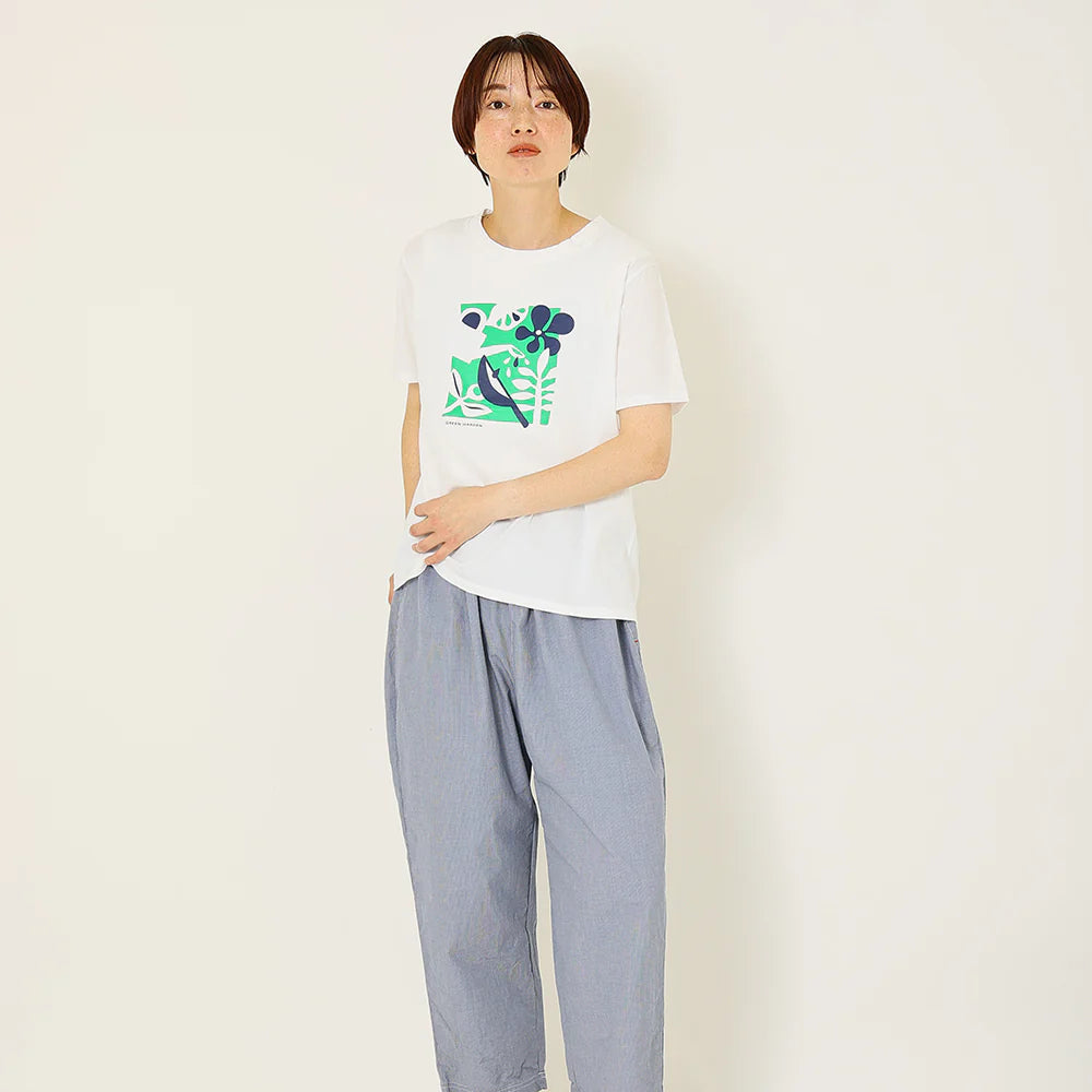 to touch｜TO26C-07　40/1ハイゲージ天竺 GARDENプリントTシャツ