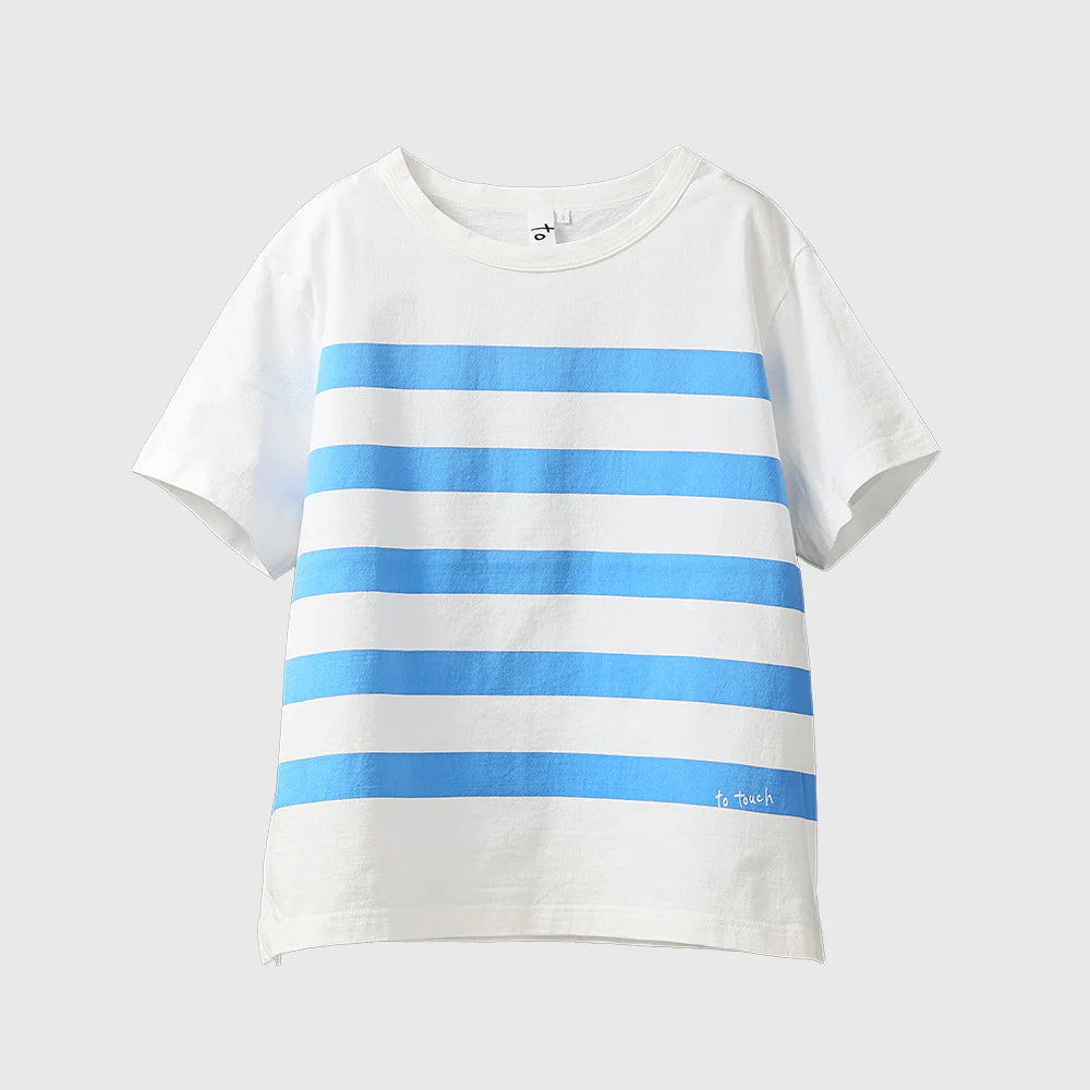 to touch｜TO26C-11　ドライコットンボーダープリントTシャツ