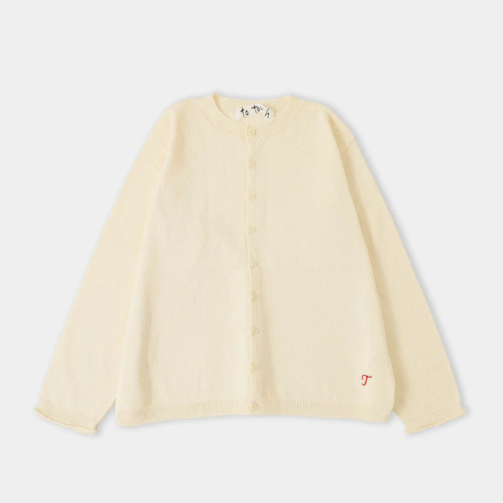 to touch｜TO25K-08  コットンカシミヤ丸首カーディガン