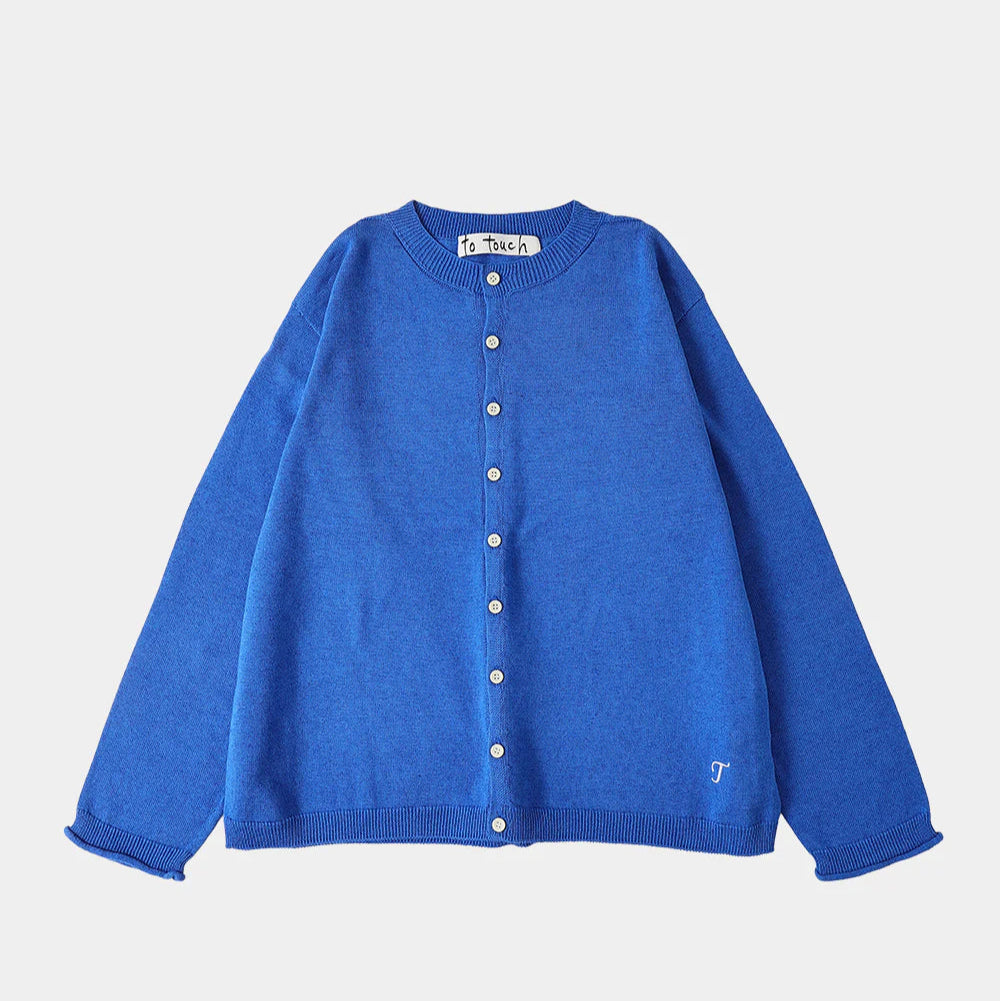 to touch｜TO25K-08  コットンカシミヤ丸首カーディガン