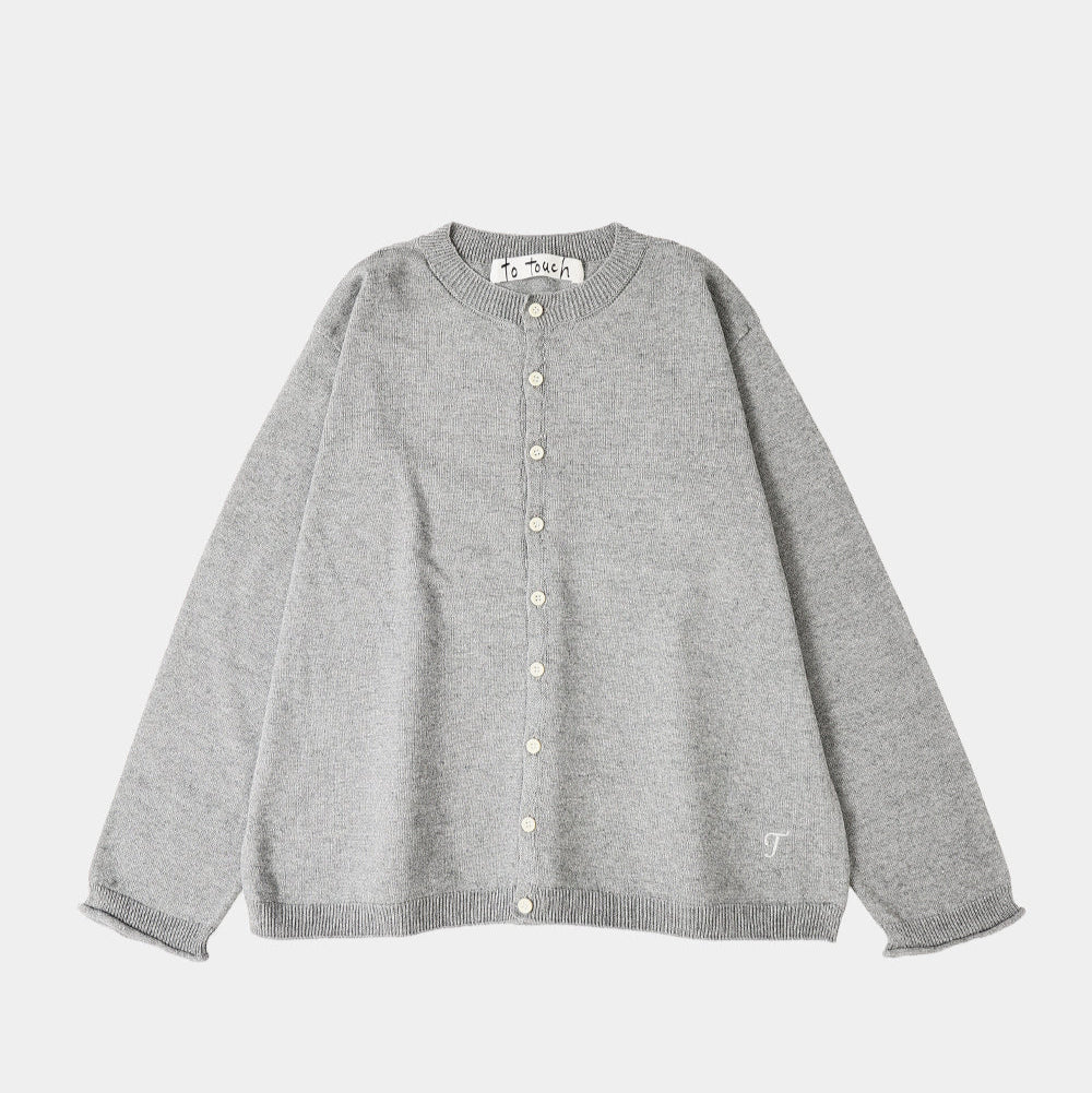to touch｜TO25K-08 コットンカシミヤ丸首カーディガン