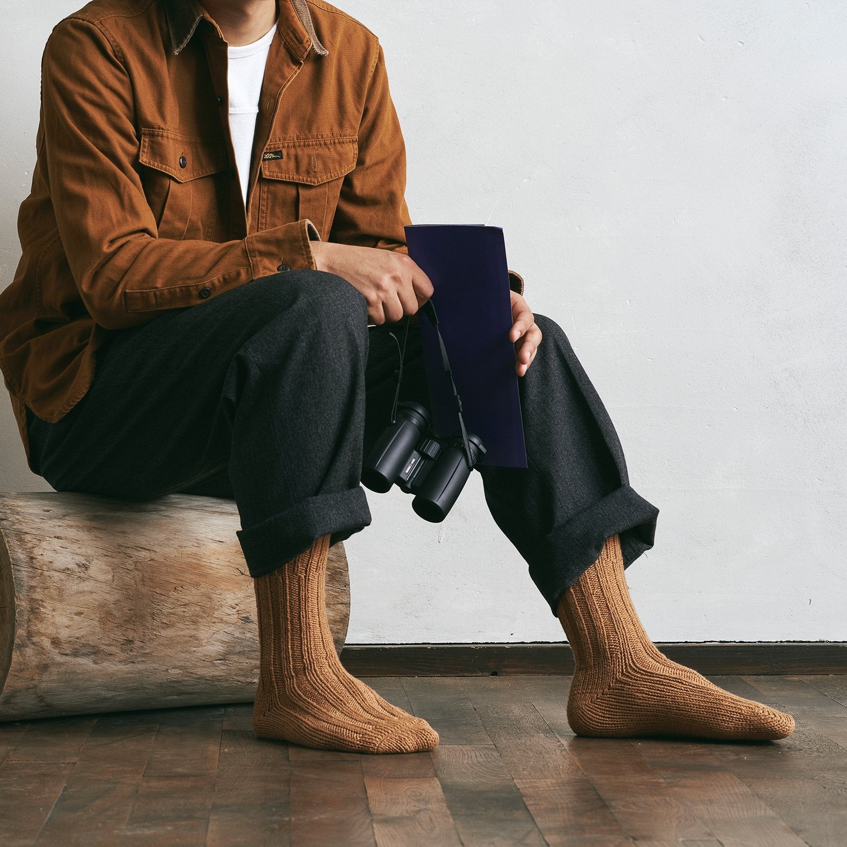 ORGANIC COTTON ROW GAUGE SOCKS｜7-5002