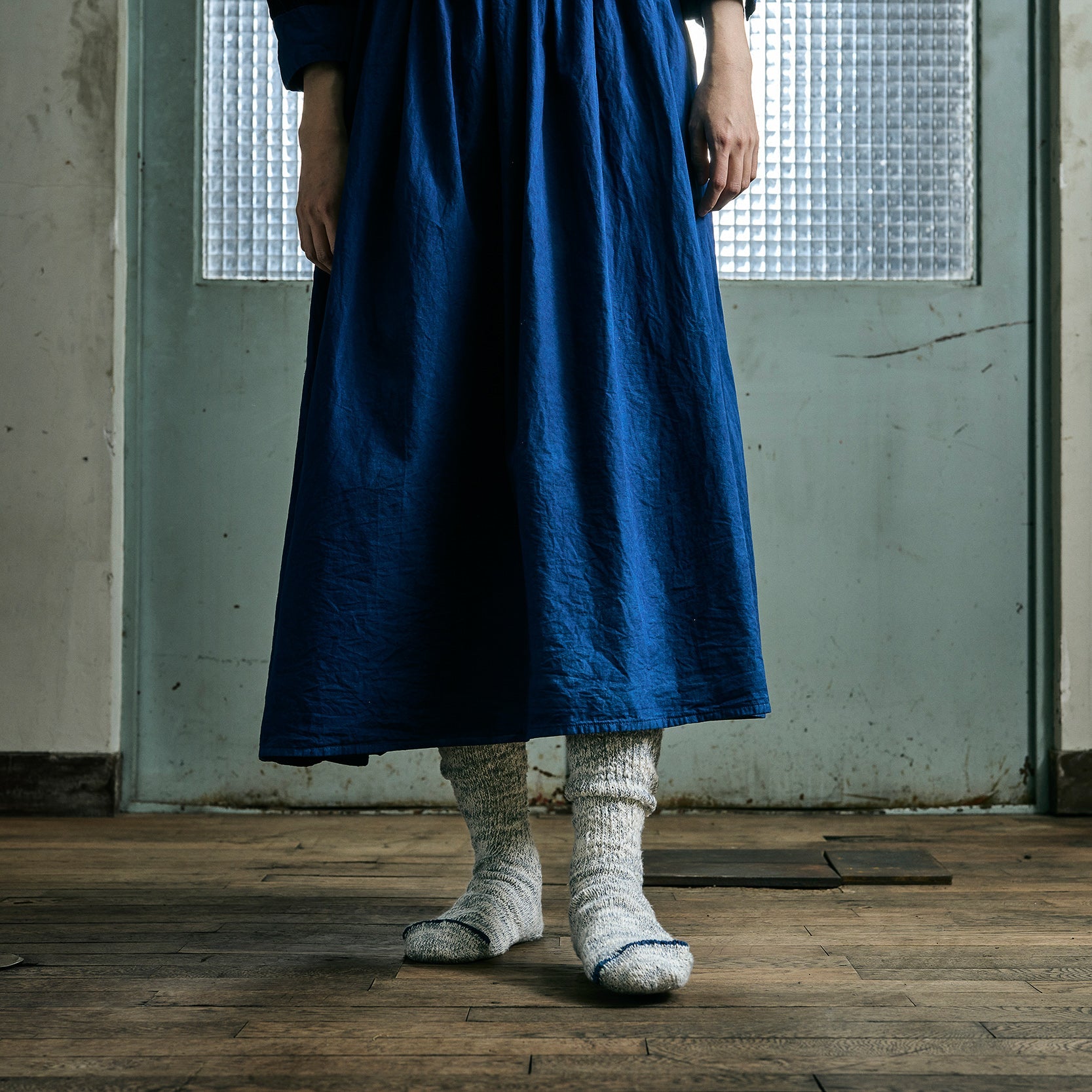 7-6010｜"GARABOU" ORGANIC COTTON SLIPPER SOCKS INDIGO